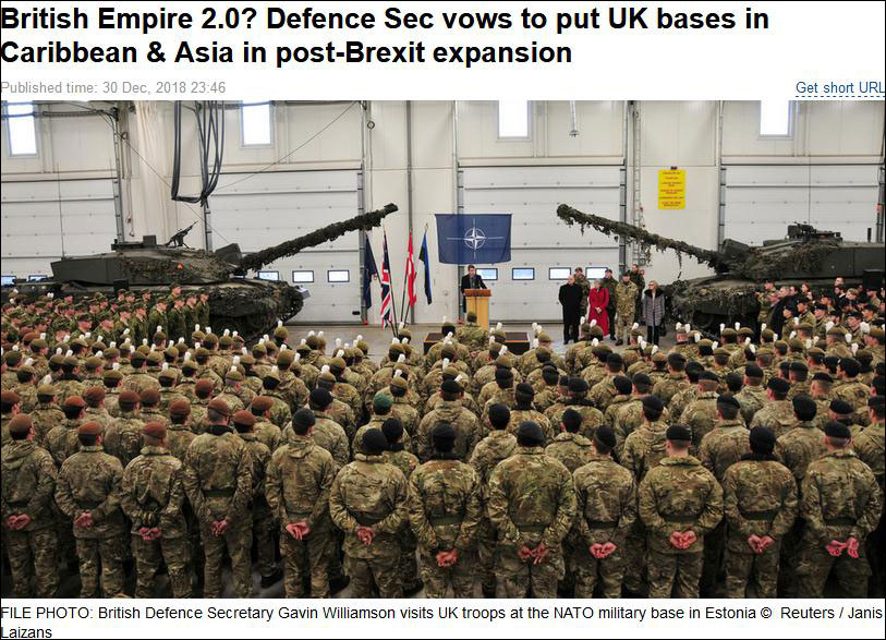 英防相称将建两个海外军事基地 俄媒：大英帝国2.0？