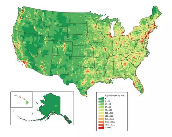 美国人口密度图_美国人口密度分布图三全图,美国人口密度分布图三高清版下载