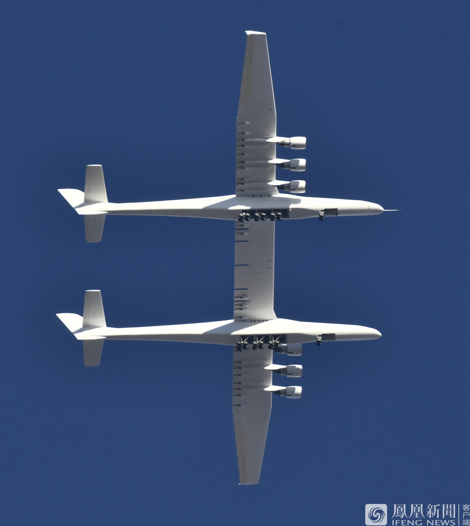 世界最大飞机"平流层发射(stratolaunch)试飞成功(图片)