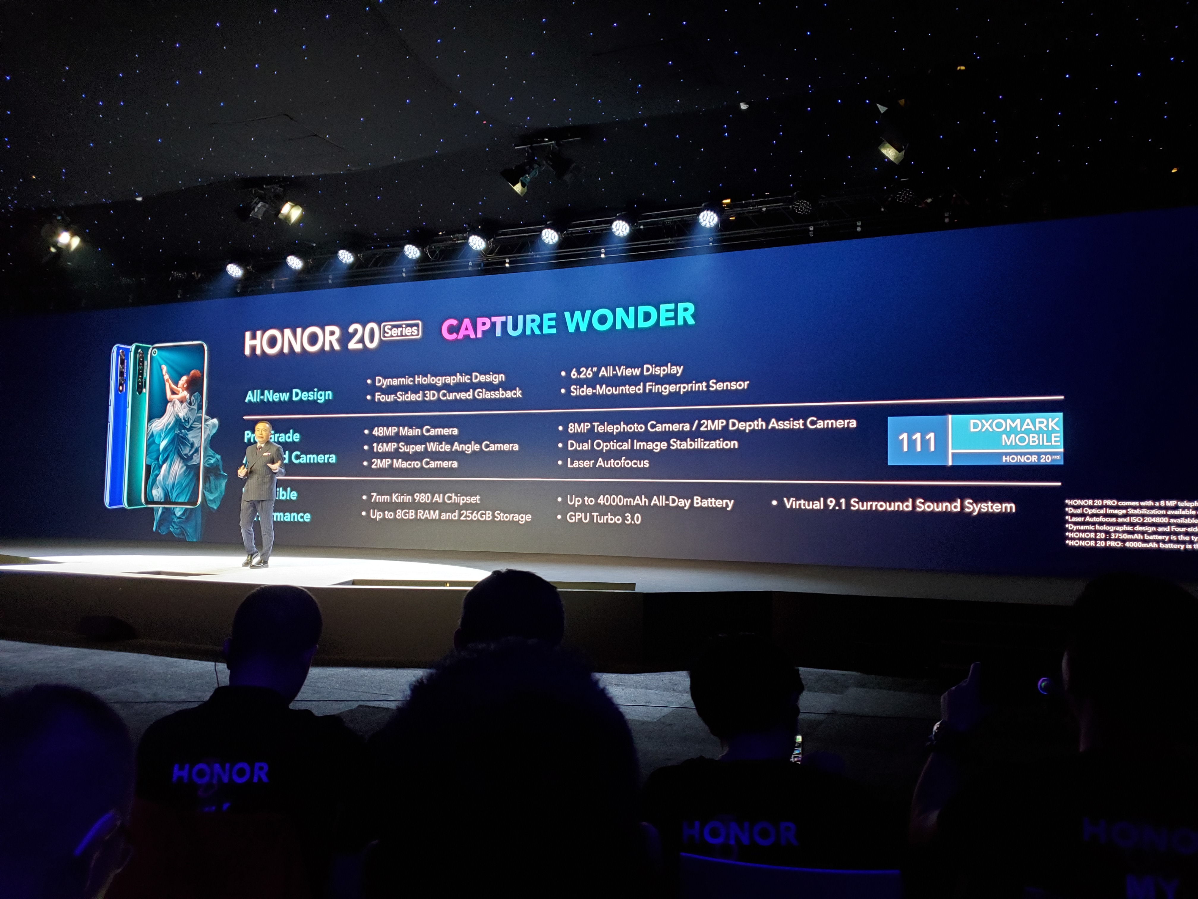 荣耀20系列海外发布：全焦段四摄DxO111分499欧元起