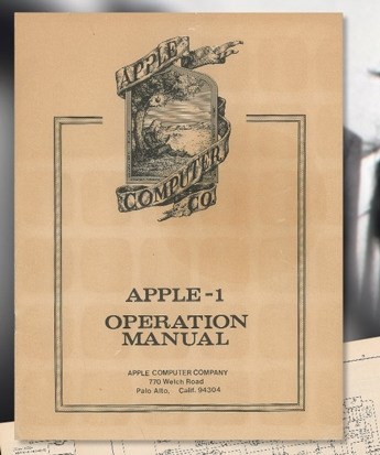 40年历史的Apple I用户手册终拍出：成交价12296美元