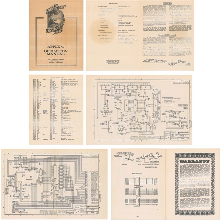 40年历史的Apple I用户手册终拍出：成交价12296美元
