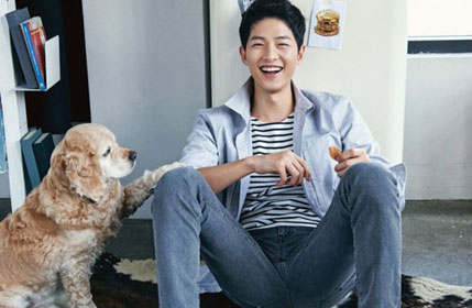 好想把他娶回家…宋仲基穿居家服抱狗