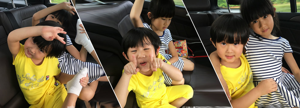 姐妹俩越长越像！贝儿与妹妹放学开心玩耍