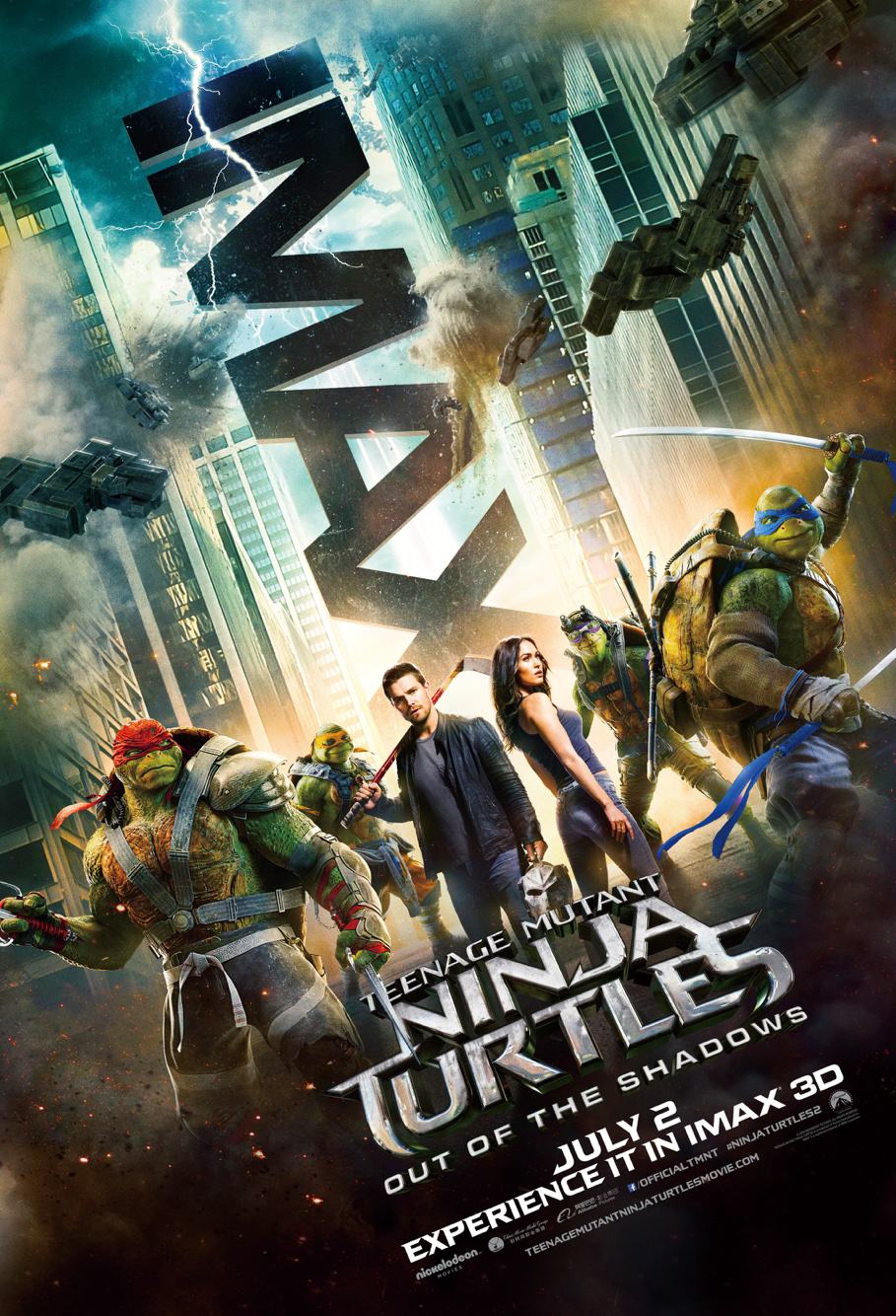 《忍者神龟2》发IMAX海报 迈克尔·贝监制视效升级