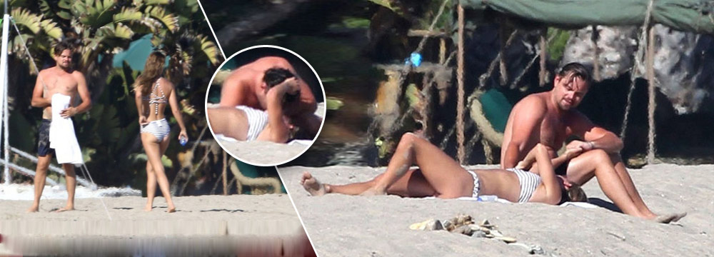  莱昂纳多与24岁嫩模度假 海边热吻超粉红 