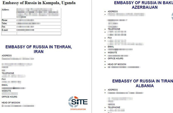 IS在网上贴出各国俄使馆地址 煽动极端分子发动袭击