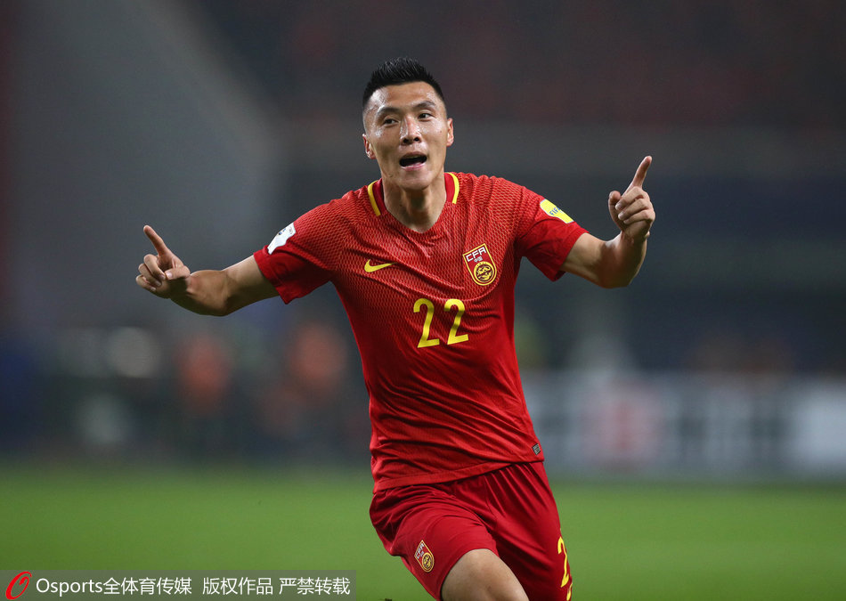 世预赛十二强赛:于大宝进球中国1-0韩国