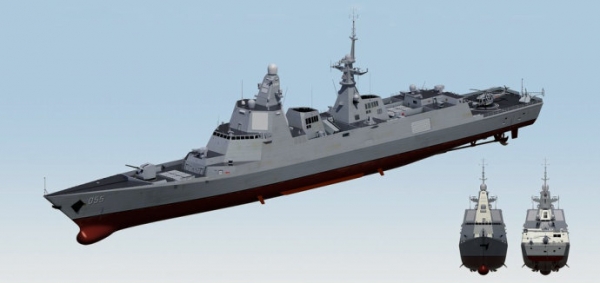 外媒称中国2艘055型驱逐舰已完成船体组装
