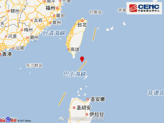 中国台湾地区发生5.3级地震