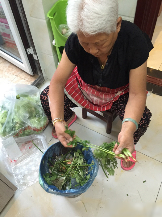 岳云鹏母亲帮忙摘菜(资料图)