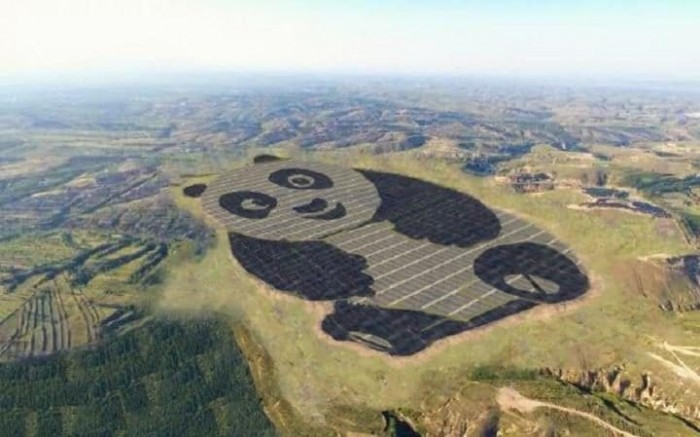 中国建全球首座熊猫电站 俯瞰为大熊猫形象