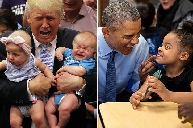 奥巴马哄孩子功力不减 卸任了总统仍是“孩子王”