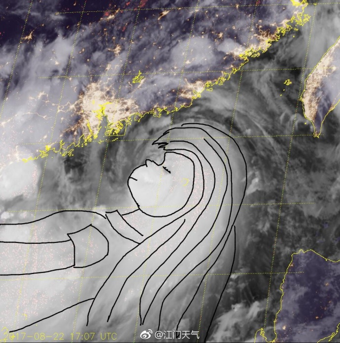 登陆前的“天鸽”卫星云图曝光：像个沉睡的少女