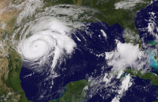圖1：颶風“哈維”衛星雲圖