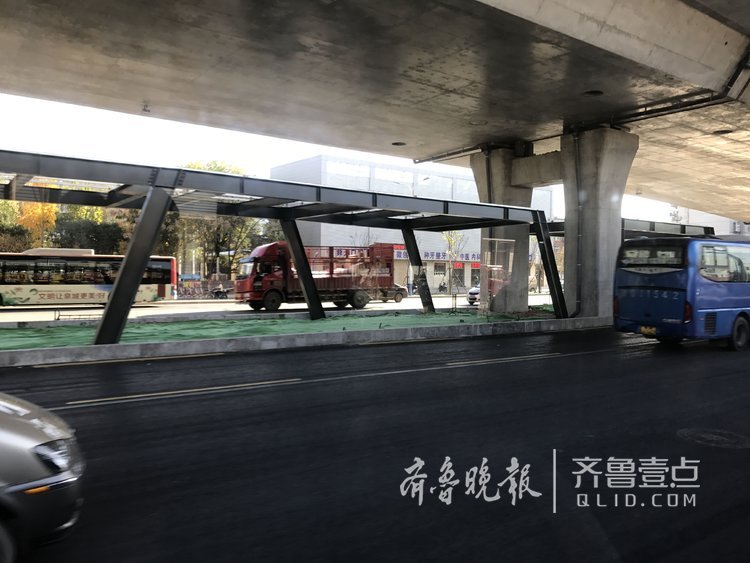 济南工业北路配套施工,brt车站现雏形