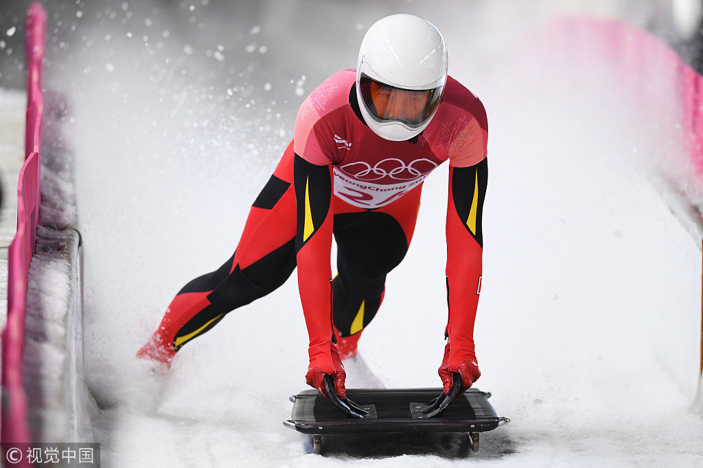 北京时间2月16日,2018年平昌冬奥会钢架雪车男子单人项目,韩国名将尹