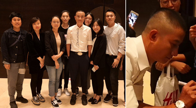 文章近照曝光身材略显发福 与粉丝签名互动亲切