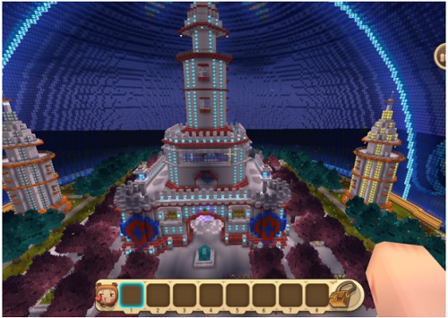 迷你世界玩家制作梦幻水晶球 内藏美丽城堡