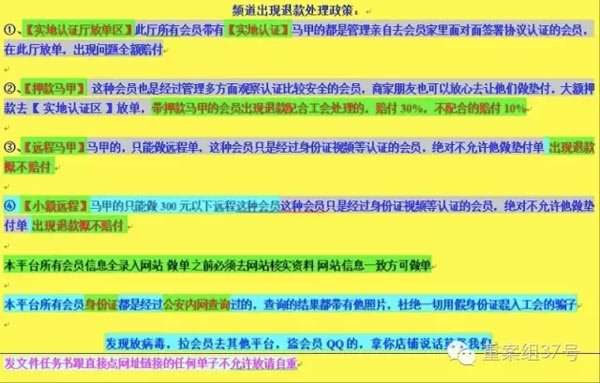 频道退款处理政策