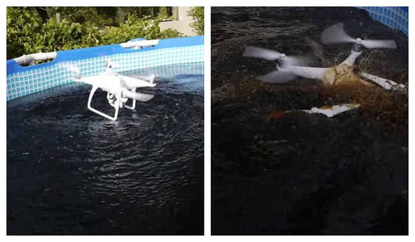 　　他还启动无人机拍摄这一“奇景”，不料无人机“坠毁”在可乐池里。