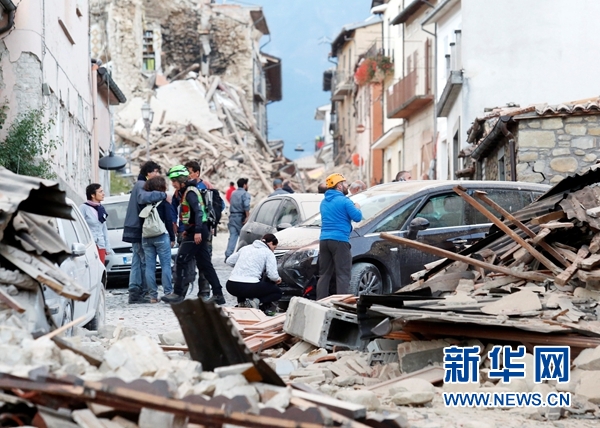 　　这是意大利阿马特里切震后房屋受损场景（8月24日摄）。新华社/路透