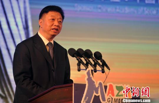 11月2日，中国国家海洋局局长王宏在论坛上作主旨演讲。　张斌 摄