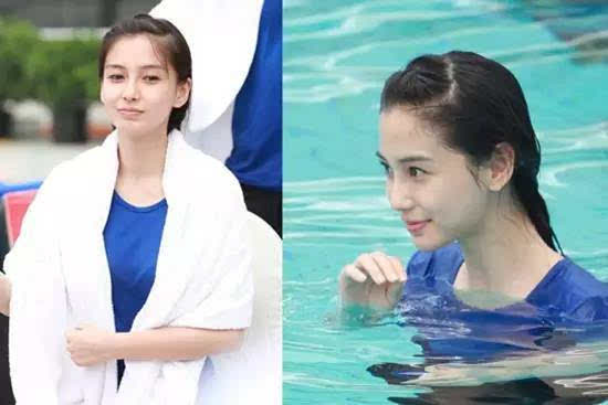 　　Angelababy素颜出镜赞为“出水芙蓉”