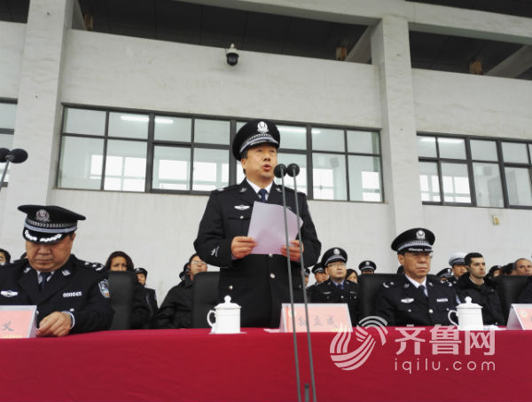 山东警察学院2016级新生校阅仪式今天在济南明水举行