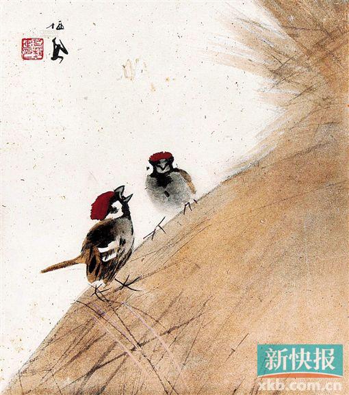 ■竹内栖凤 双雀 雅昌供图    竹内栖凤(1864-1942),日本画家。1920年4月和1921年7月,竹内栖凤曾两次到中国作写生旅游,面对烟雨朦胧的江南流连忘返。