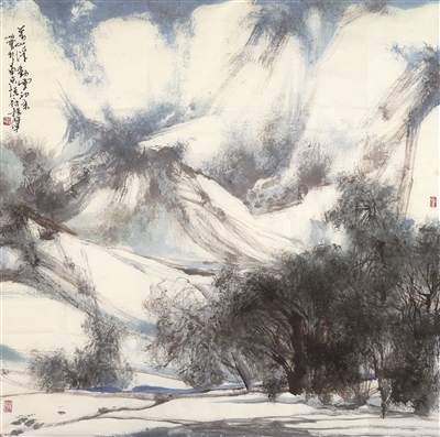 杨耀宁《万山浮动雪初来》6968.5cm