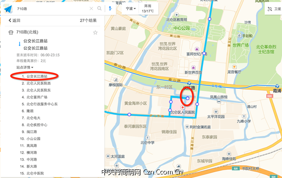 在高德导航地图上看到莆田仙游榜头收费站至福