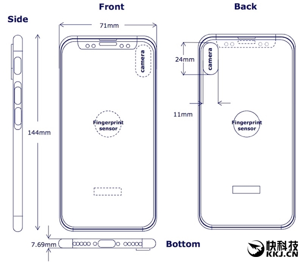 苹果无解！iPhone 8最新外形图：背面指纹