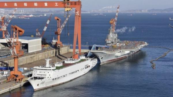 美媒：保障船已经到位 中国002号航母即将海试