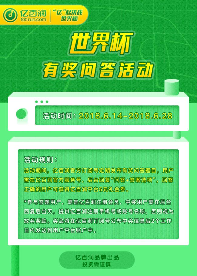 亿百润世界杯竞猜来啦 答对即送礼金红包！