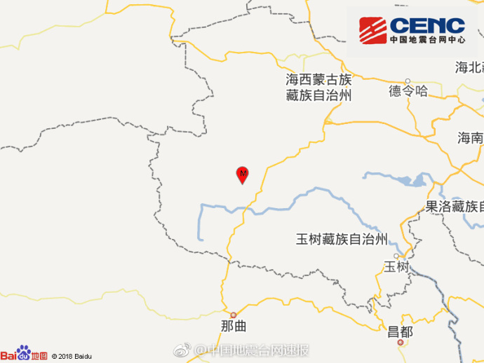 青海玉树发生5.1级地震 震源深度10千米