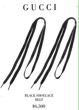 gucci black shoelace belt price