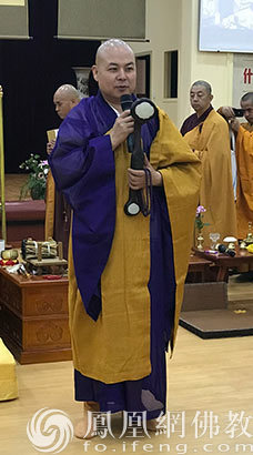 宽旭法师开示(图片来源:凤凰网佛教 摄影:大兴善寺)