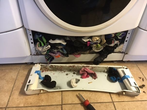 滚筒洗衣机取袜子图解图片