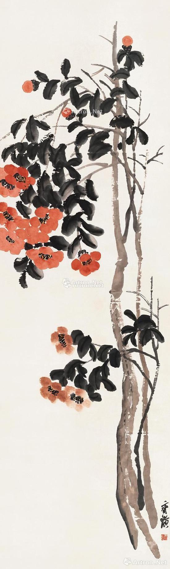 齐白石《山茶花》