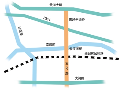 郑州黄河大堤路线图图片