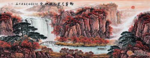 当代山水画家张利作品∣赋色淡雅静谧清悠