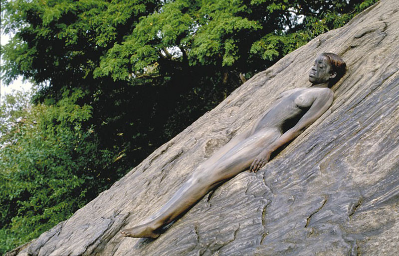 花了8个小时为裸体女模进行人体彩绘,使其与周遭的大自然背景融为一体