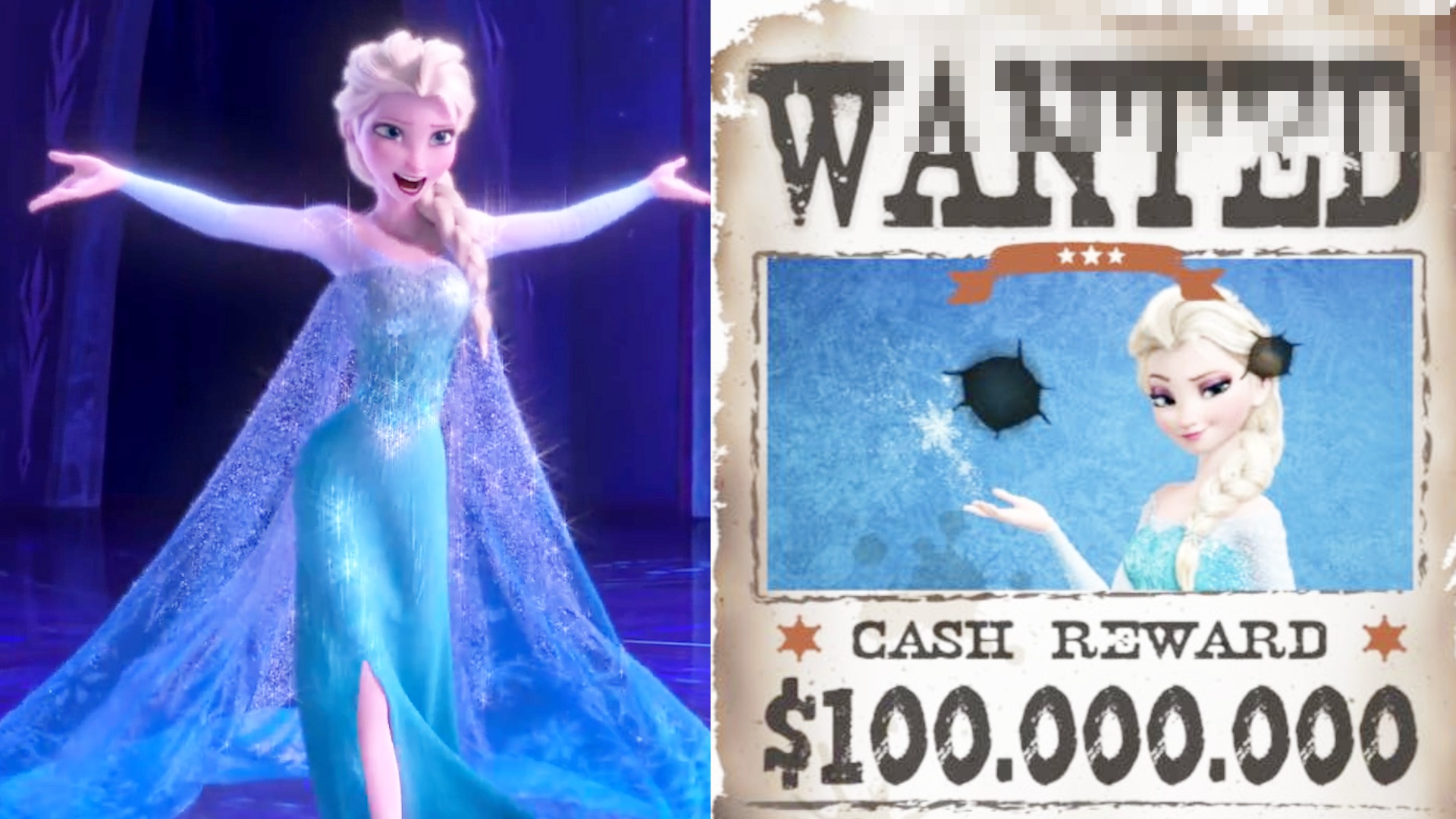 冰雪女王elsa在美国被通缉赏金高达美金100万